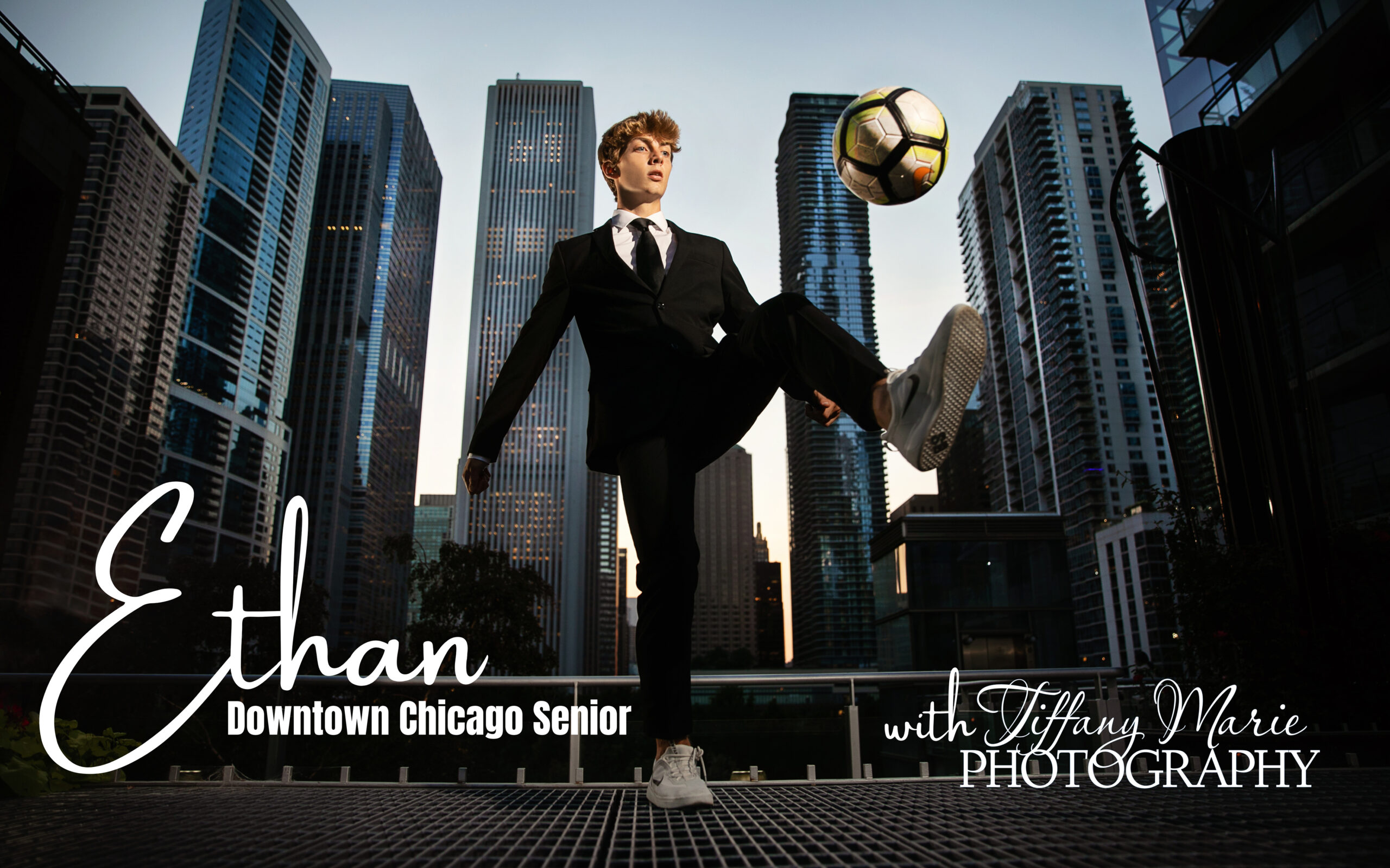 Ethan - 2 destination senior session, downtown Chicago senior session, navy pier Chicago senior, Michigans senior photographer, travel senior photographer, Jackson Michigan senior photographer, soccer senior, soccer senior with downtown background